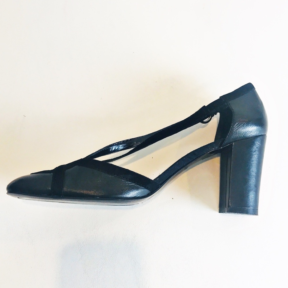 2/$20 Enzo Angiolini Black Leather Suede Heel 10M